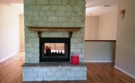 double sided fireplace this custom double sided wood burning fireplace will keep you warm and cozy in either living area!