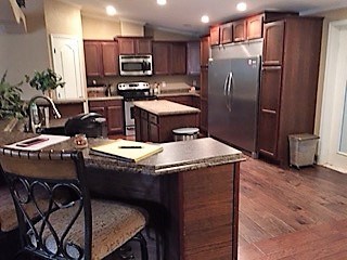 curved bar for extra seating